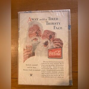 Vintage 1933 Coca-Cola Santa magazine ad page 10” x 6 7/8”VINTAGE HOLIDAY Decor
